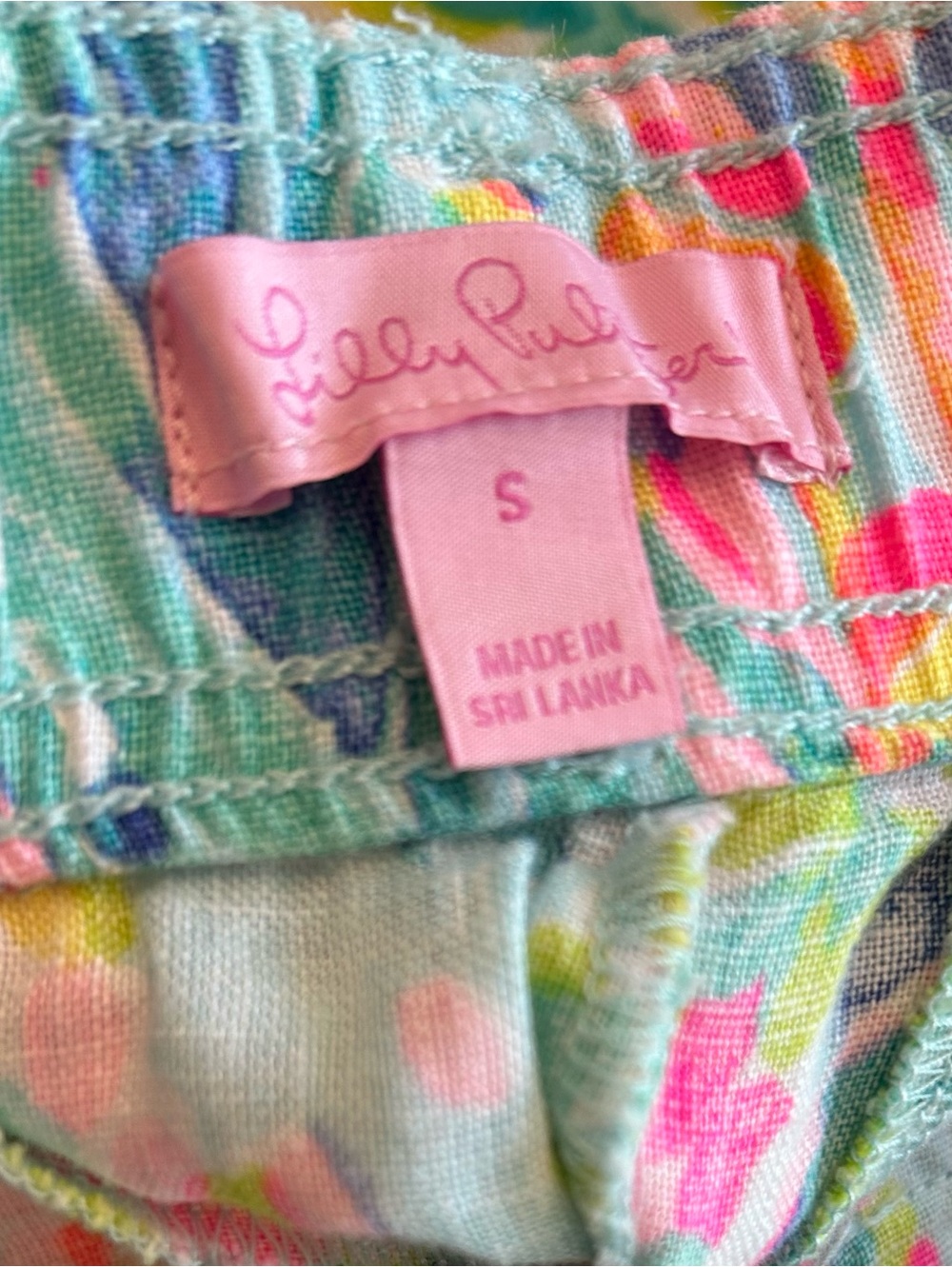 Lilly Pulitzer florita ‘ catch the wave ‘ bright linen pants small holy grail - Picture 8 of 10